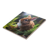 "Petite Charm: The Brown and White Zwarf Bunny" Fliese (Seite)