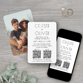 Petite Chic Deko All-in-One QR Codes Foto Wedding Einladung