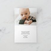 Petite Elegant Gold Script Baby Foto Dankeskarte (Innenseite)