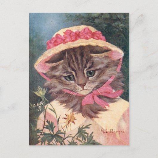 Petite fille Chat Postkarte (Vorderseite)