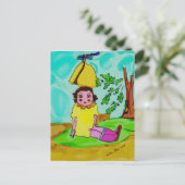 Petite Fille Histoire Postkarte (Stehend Vorderseite)