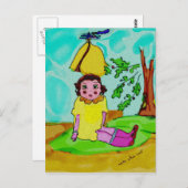 Petite Fille Histoire Postkarte (Vorne/Hinten)