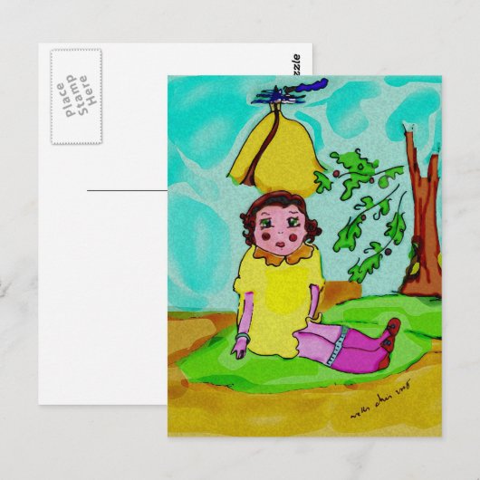 Petite Fille Histoire Postkarte (Vorne/Hinten)