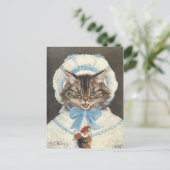 Petite fille plele Chat Postkarte (Stehend Vorderseite)