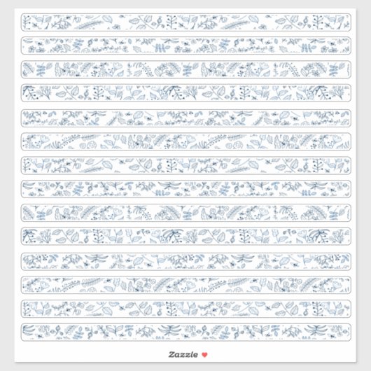 Petite Floral Borders Boho Blume Aufkleber (Blatt)