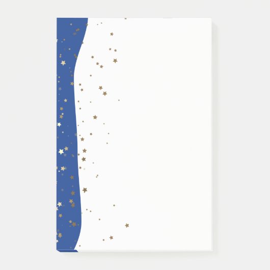 Petite Golden Stars Wave Post-it-Notes-Blue Post-it Klebezettel (Vorderseite)