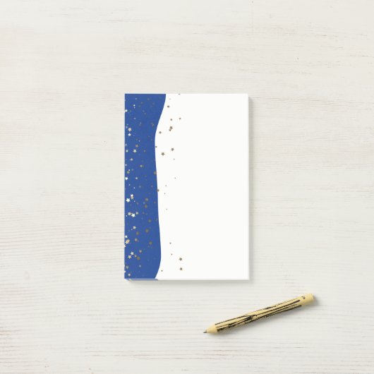 Petite Golden Stars Wave Post-it-Notes-Blue Post-it Klebezettel (Auf Schreibtisch)