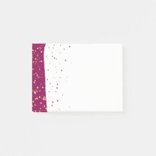 Petite Golden Stars Wave Post-it-Notes-Himbeere Post-it Klebezettel