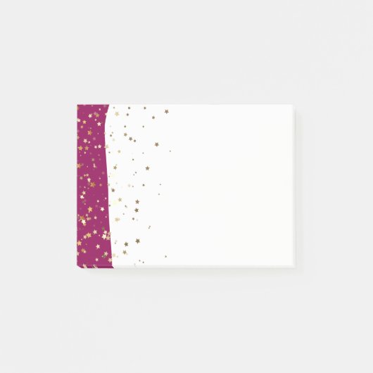 Petite Golden Stars Wave Post-it-Notes-Himbeere Post-it Klebezettel (Vorderseite)