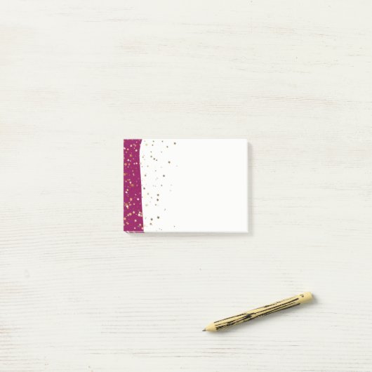 Petite Golden Stars Wave Post-it-Notes-Himbeere Post-it Klebezettel (Auf Schreibtisch)