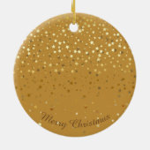 Petite Golden Stars Weihnachtsfeier Keramik Ornament (Hinten)