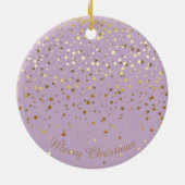 Petite Golden Stars Weihnachtsfeier Keramikornament (Hinten)