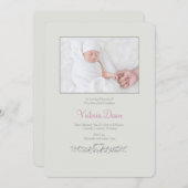 Petite Heart Memorial Foto Card Ankündigung (Vorne/Hinten)