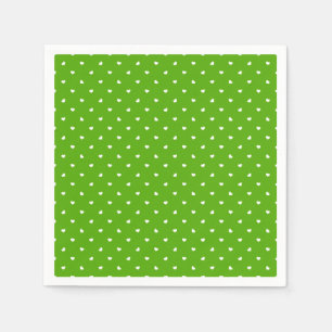Petite Hearts on Bright Green  Serviette