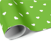 Petite Hearts on Bright Green Wrapping Paper Geschenkpapier (Rolleneckpunkt)