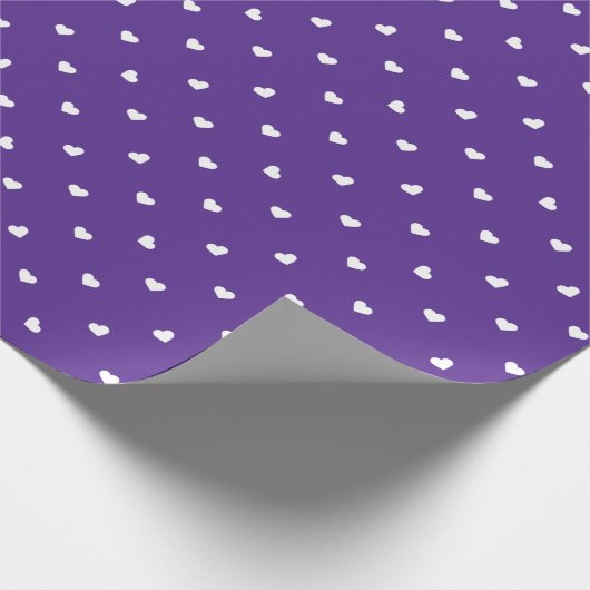 Petite Hearts on Bright Lila Wrapping Paper Geschenkpapier (Ecke)