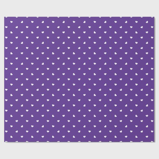 Petite Hearts on Bright Lila Wrapping Paper Geschenkpapier (Flach)