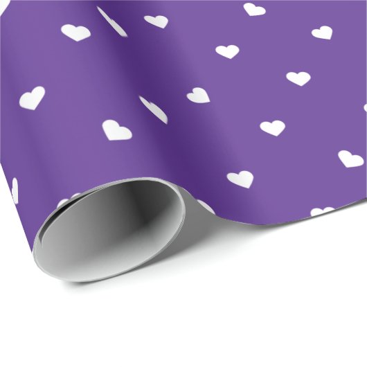 Petite Hearts on Bright Lila Wrapping Paper Geschenkpapier (Rolleneckpunkt)