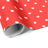 Petite Hearts on Bright Red Geschenkpapier (Rolleneckpunkt)