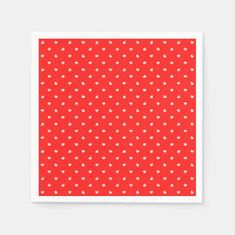 Petite Hearts on Bright Red Paper Serviette