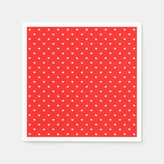 Petite Hearts on Bright Red Paper Serviette (Vorderseite)