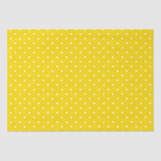 Petite Hearts on Bright Yellow Tissue Paper Seidenpapier (Vorderseite)
