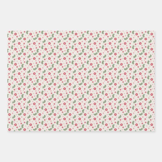 Petite Holiday Blume - Verpackungsblätter Geschenkpapier Set (Vorderseite 3)