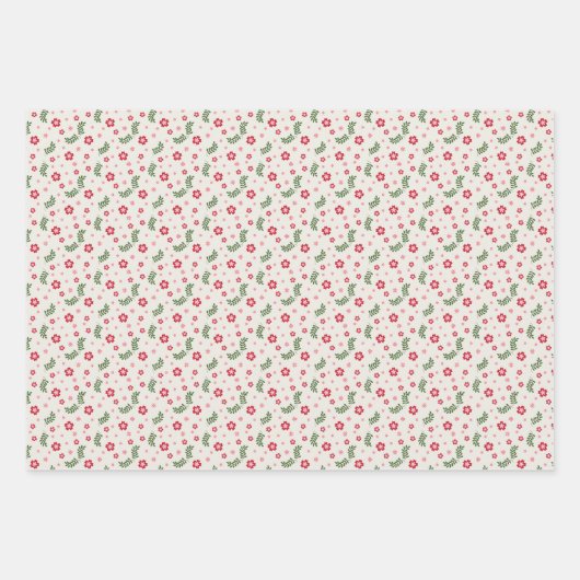 Petite Holiday Blume - Verpackungsblätter Geschenkpapier Set (Vorderseite)