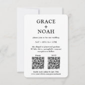 Petite & Minimal All-in-One QR Codes Foto Wedding Einladung (Vorderseite)