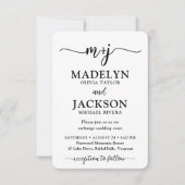 Petite Monogram QR Code All-in-One Foto Wedding Einladung (Vorderseite)