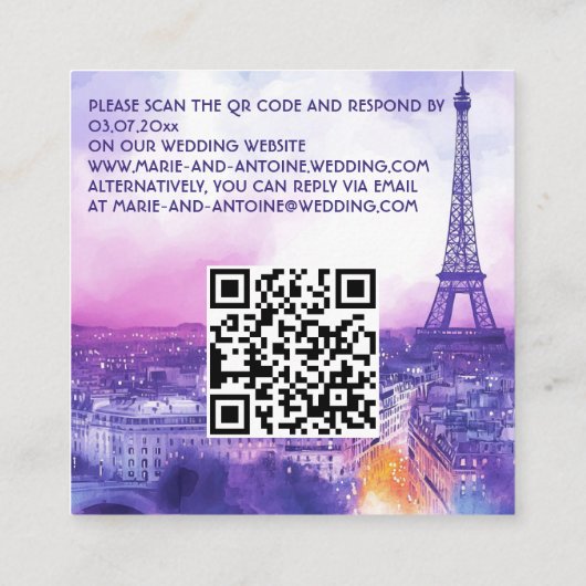 Petite Online Reply Request Amour Éternel  Begleitkarte (Rückseite)