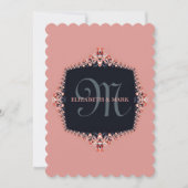 Petite Orchid Pink Monogram Weditation Einladung (Vorderseite)
