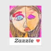 Petite Picasso Self Portrait Kleinaufkleber Aufkleber (Blatt)