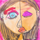 Petite Picasso Self Portrait Kleinaufkleber Aufkleber (Vorderseite)