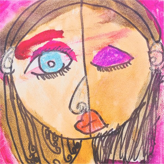 Petite Picasso Self Portrait Kleinaufkleber Aufkleber (Vorderseite)