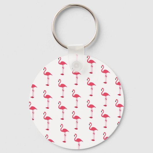 Petite Pink Flamingos Pattern Schlüsselanhänger (Vorderseite)