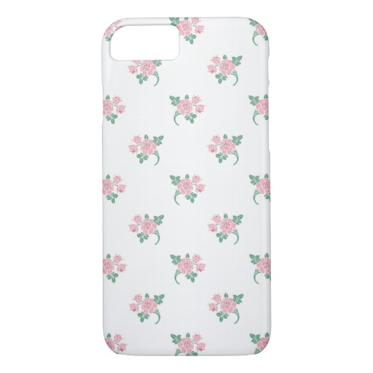 Petite Pink Roses Blumenmuster Case-Mate iPhone Hülle (Rückseite)