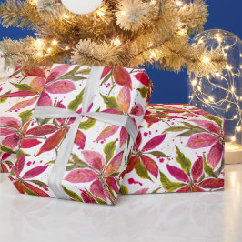 Petite Poinsettias Rosa, Rot und Grün Urlaub Geschenkpapier