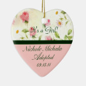 Petite rosa Rosen-Adoptions-Mitteilungs-Andenken Keramikornament (Rechts)