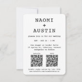 Petite-Schreibmaschine All-in-One QR-Code-Foto Hoc Einladung (Vorderseite)