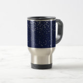Petite Silver-Gray Stars Travel Coffee Mug Reisebecher (VorderseiteRechts)