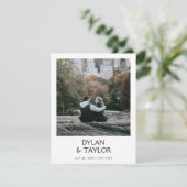 Petite Simple Modern Bold Name Gerahmt 2-Foto Save The Date (Stehend Vorderseite)