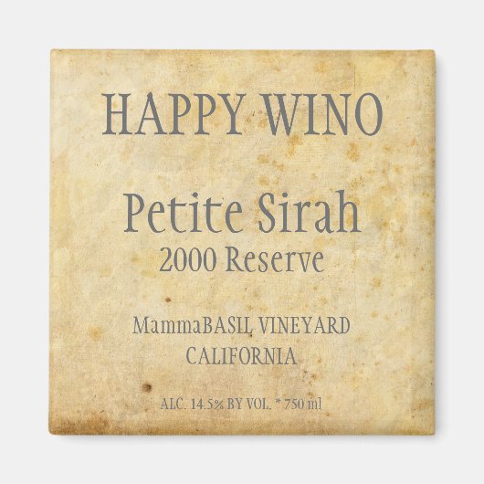 Petite Sirah Label Magnet (Vorne)