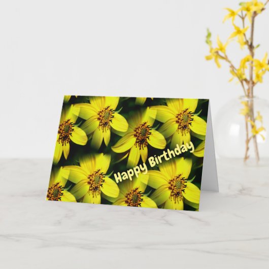Petite Sunflowers Blumenblume Geburtstagskarte Karte (Gelbe Blume)