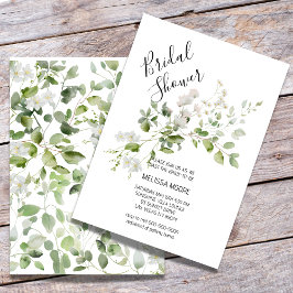 Petite White Floral Bridal Dusche Einladung