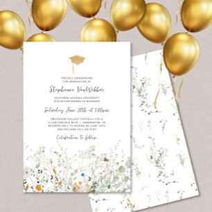 Petite Wildblume Abschluss Celebration Einladung