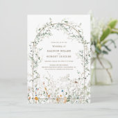 Petite Wildblume Arch Wedding Einladung (Stehend Vorderseite)