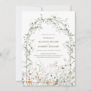 Petite Wildblume Arch Wedding Einladung