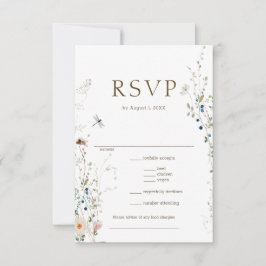 Petite Wildblume Hochzeitsmenü UAWG RSVP Karte