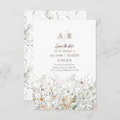 Petite Wildblume Monogram Save the Date (Vorne/Hinten)